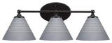 Capri 3-Light Bath Bar, Matte Black/Gray Matrix