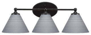 Capri 3-Light Bath Bar, Matte Black/Gray Matrix