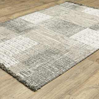 Genoa Textured Beige/ Black Flatwoven Indoor-Outdoor Area Rug 9'10" x 12'10"