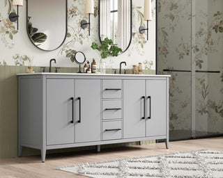 Home Living 72" Double Bathroom Vanity, Grey
