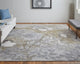 Oria Industrial Abstract Area Rug, Gray/Gold/Ivory, 6'7"x9'6"
