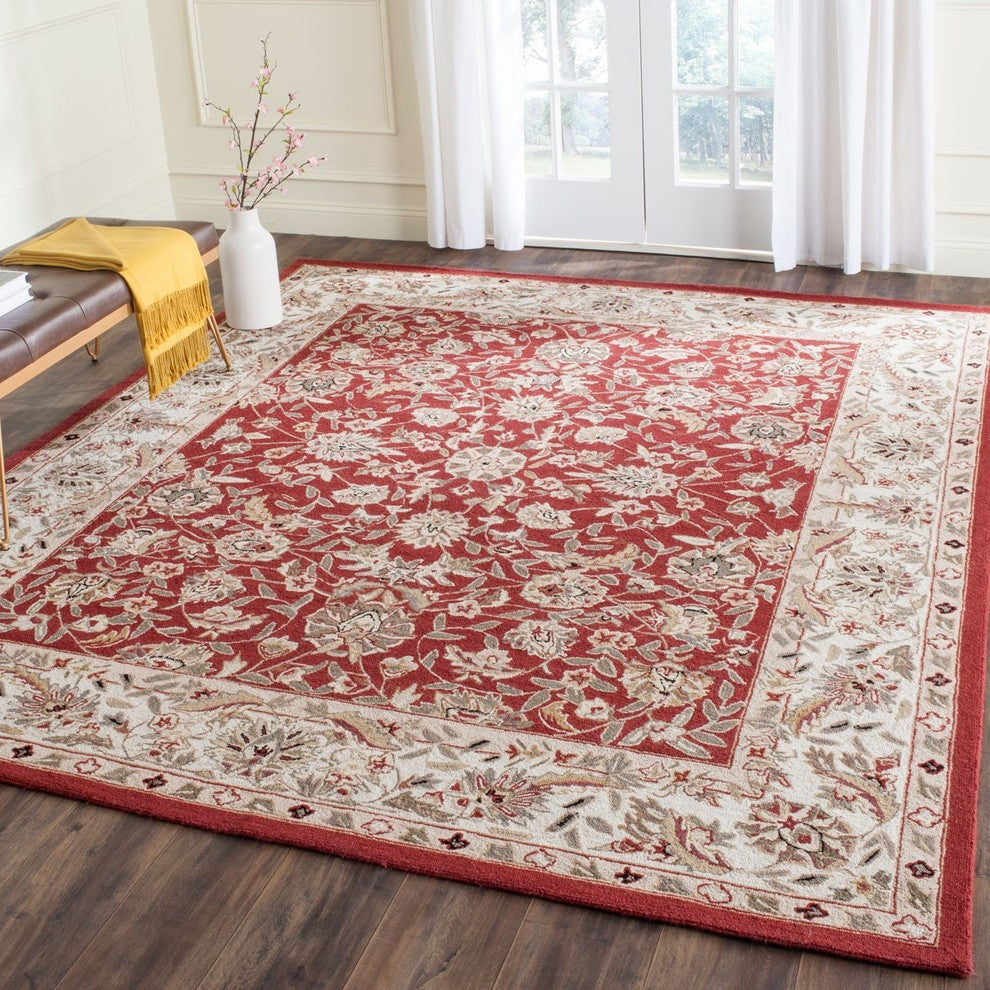 Safavieh Chelsea hk78b Rug, Burgundy/Ivory, 2'6"x12'0" Runner