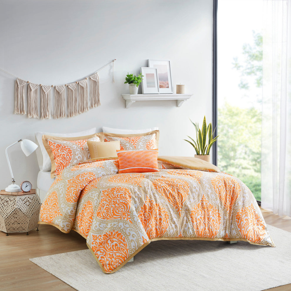 Intelligent Design Peach Skin Printed Comforter Set, Twin/Twin Xl