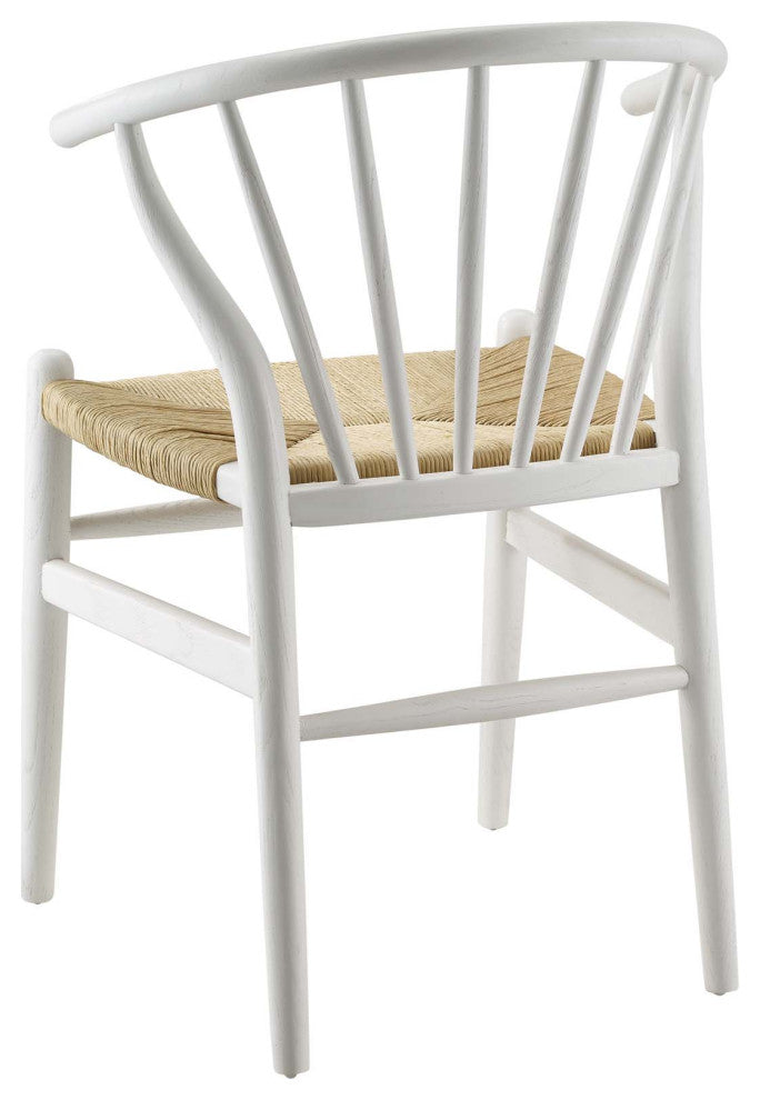 Side Dining Chair, Set of 2, Wood, White, Modern, Bistro Restaurant Hospitality