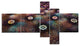 Brown Flowers on Alien Planet, Floral Canvas Art Print, 60"x32", 5 panels