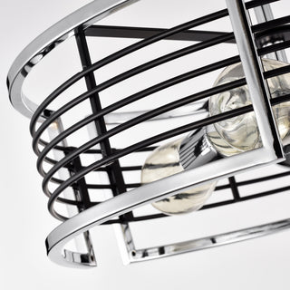 CHLOE Lighting IRONCLAD Industrial 3-Light Chrome Semi-Flush Fixture