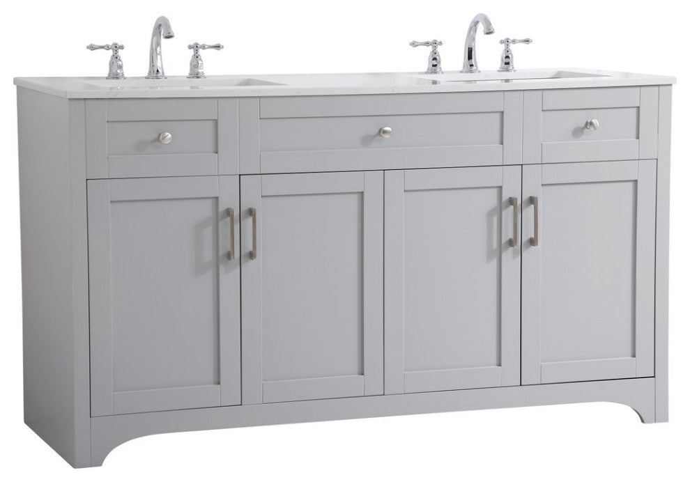 22" Traditional Grey-Light Bathroom Vanity