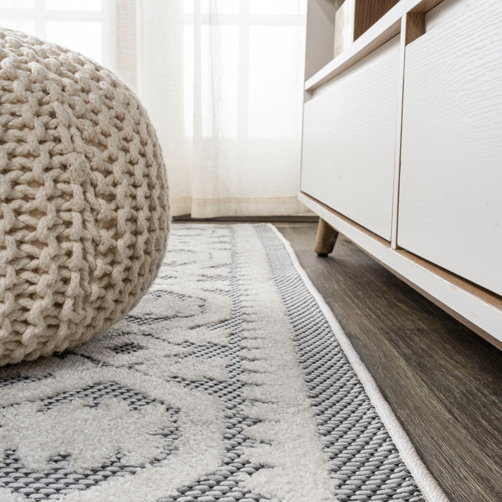 Citta High-Low Pile Mediterranean Tile Indoor/Outdoor Runner Rug