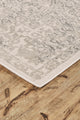 Weave & Wander Alexander Distressed Ornamental Rug, Ivory/Gray, 2'10"x7'10"