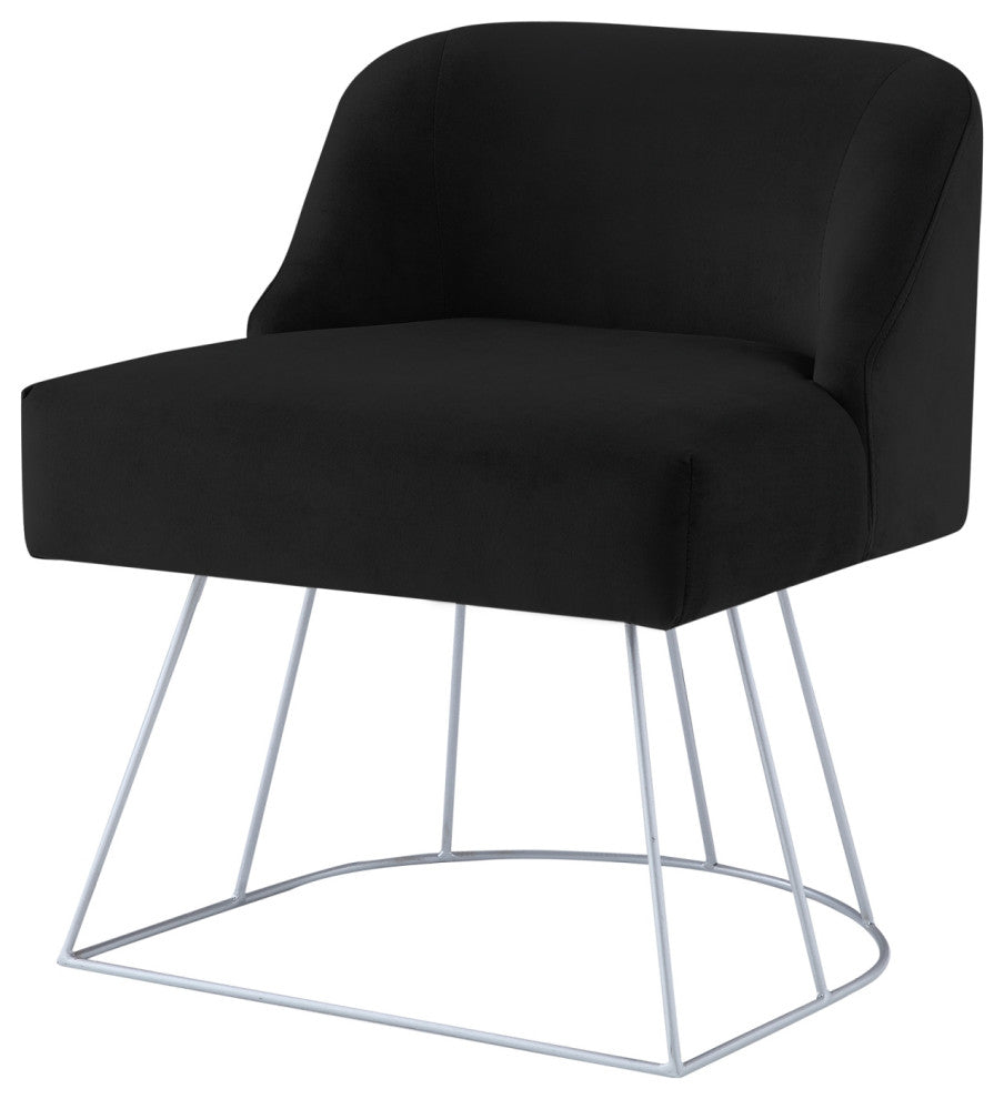 Inspired Home Kolibra Vanity Stool, Upholstered, Black