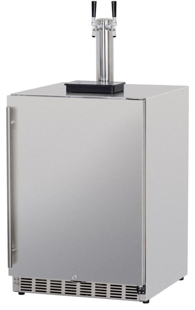RCS Dual Tap Stainless Kegerator UL Rated For Outdoors