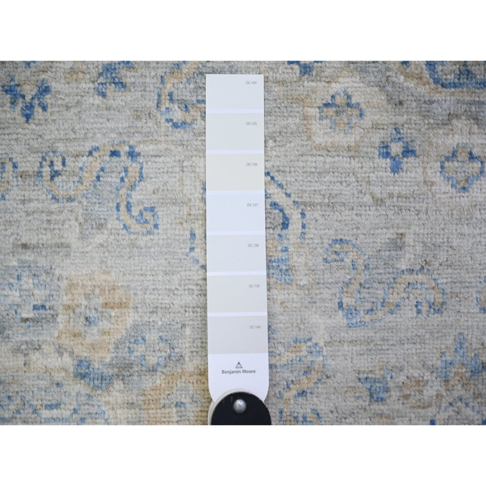 Ivory White Wash Peshawar Wool Hand Knotted Oversized Oriental Rug 11'9"x14'8"