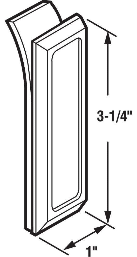 Self-Adhesive Window Finger Pull, Black Plastic, 4Pack