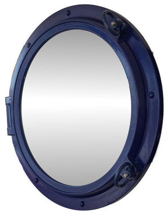 Porthole Mirror, Navy Blue, 24"