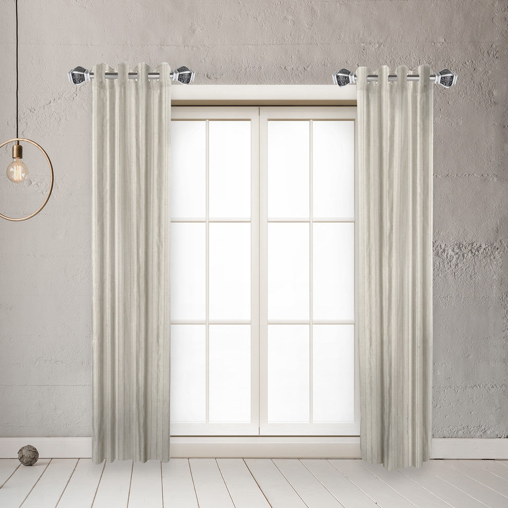 Harrison 1" Diameter Side Curtain Rod 12-20" Long, Set of 2, Satin Nickel