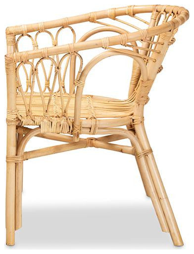 Kaka Modern Bohemian Natural Brown Rattan Dining Chair