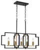5 Light Modern Chandelier Industrial Island Pendant Light With Black and Gold