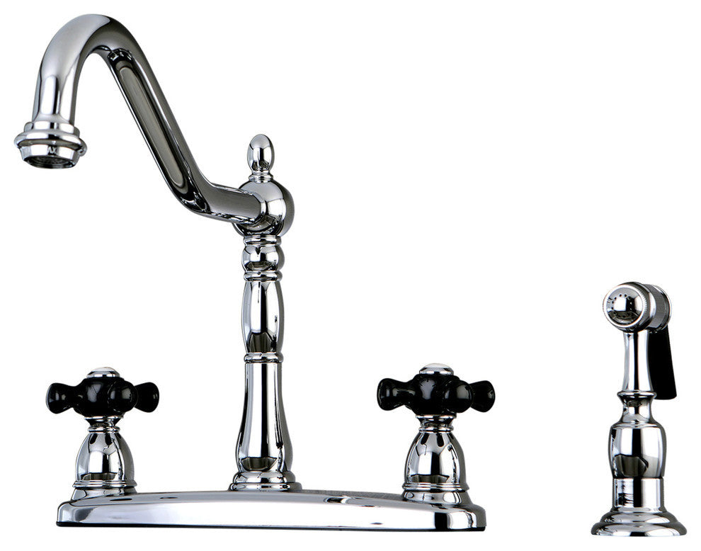 Kingston Brass Centerset Kitchen Faucet, Polished Chrome