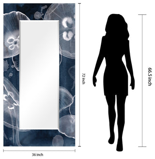 Jellies Rectangular Beveled Mirror on Free Floating Printed Tempered Art Glass