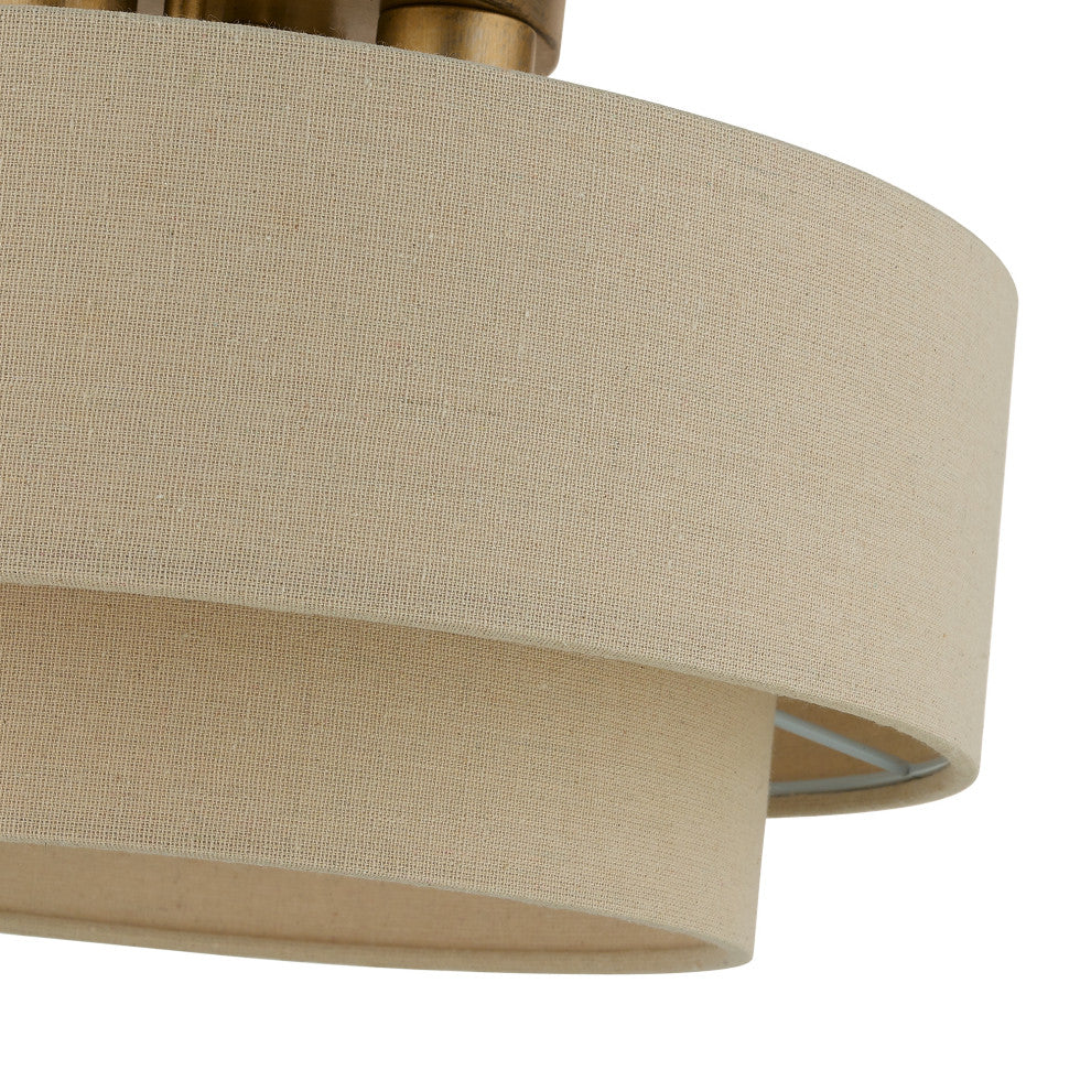 Bellingham 3-Light Antique Gold Leaf Large Semi-Flush