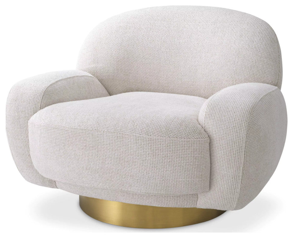 Off-White Upholstered Swivel Chair | Eichholtz Udine