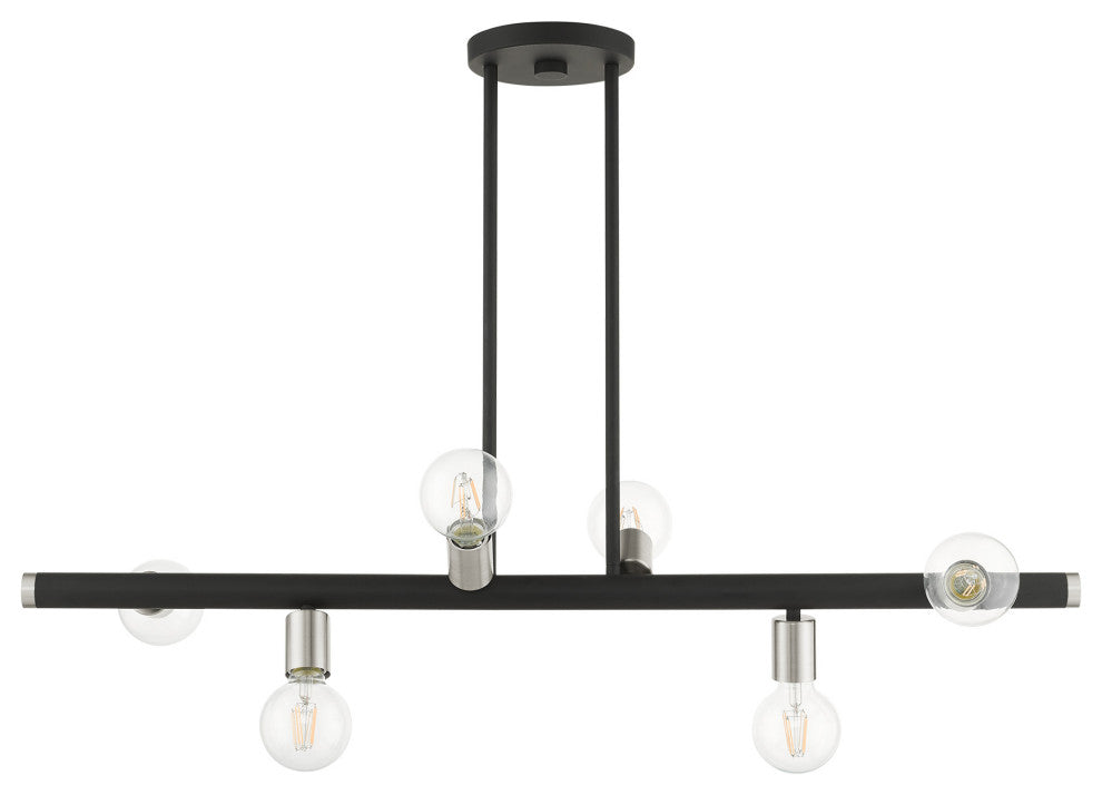 Black Modern, Urban, Scandinavian, Linear Chandelier
