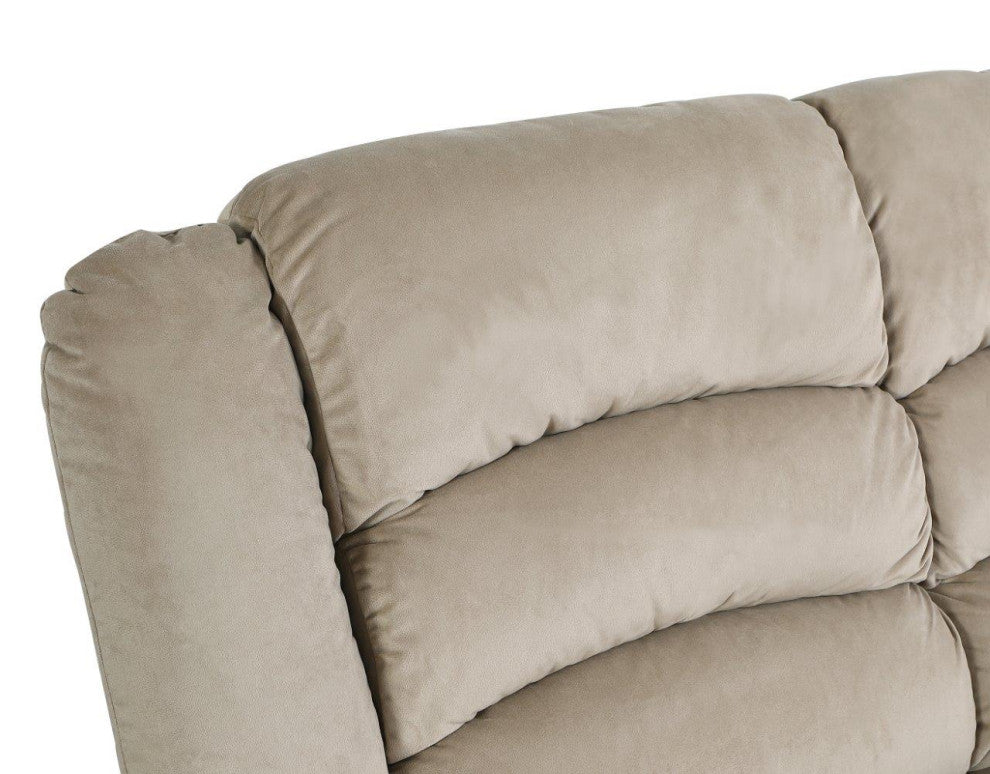 Callan Contemporary Microfiber Recliner Loveseat Beige