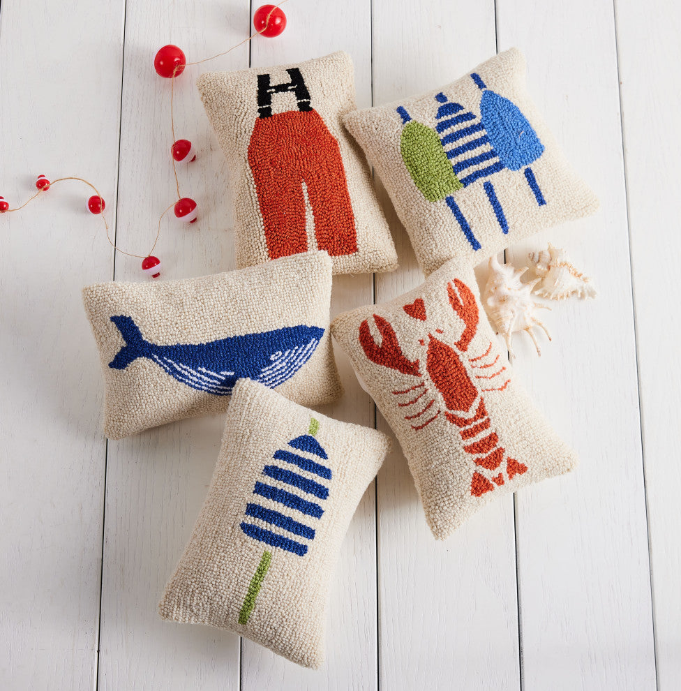 Navy Stripe Buoy Hook Pillow