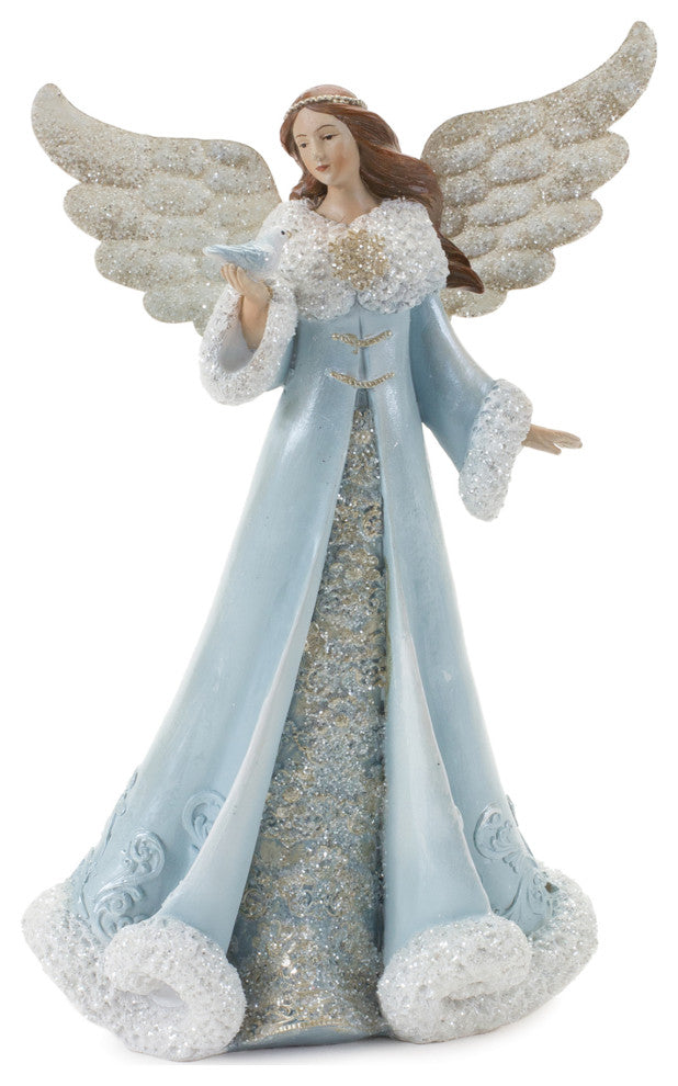 Elegant Winter Angel Figurine, Set of 2