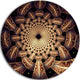 Brown Symmetrical Fractal Flower Design, Floral Round Artwork, 23"