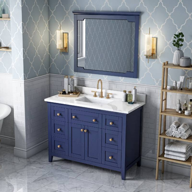 Chatham Traditional 48" Hale Blue Single Undermount Sink Vanity With Quartz Top