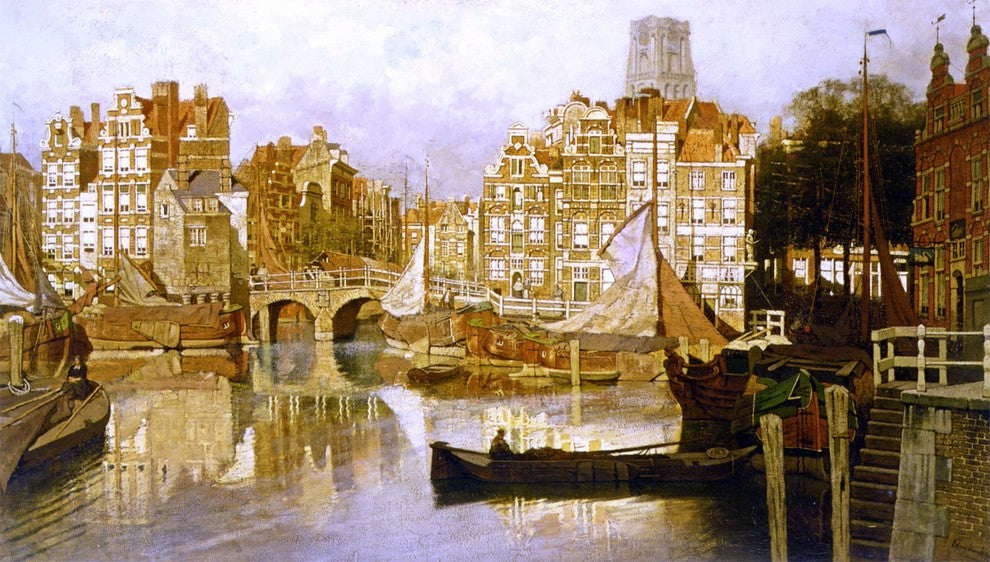 Johannes Karel Klinkenberg A View of the Blaak Rotterdam Gallery Wrapped Canvas