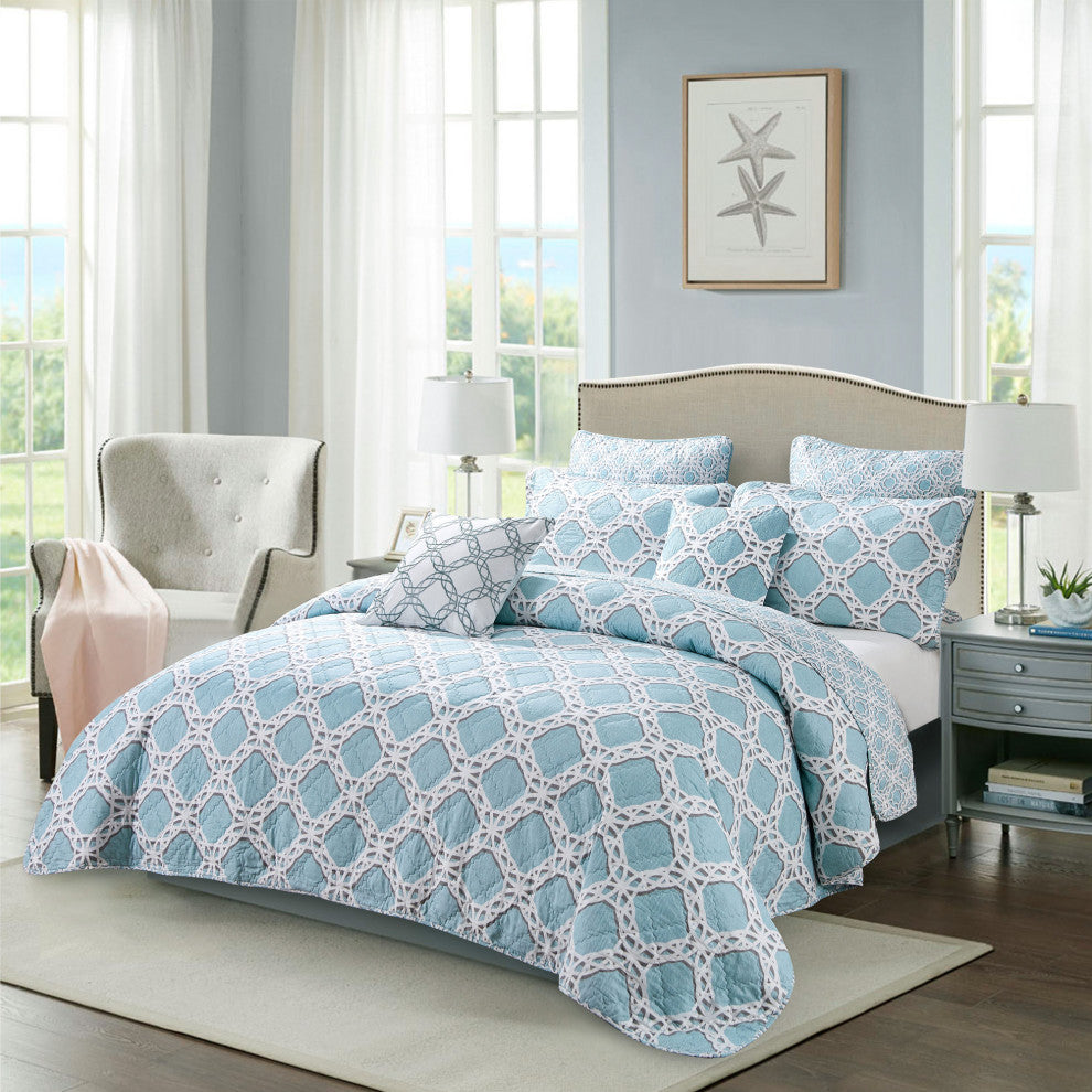 Monroe Quilted 7 Piece Bed Spread Set, Monroe, Queen