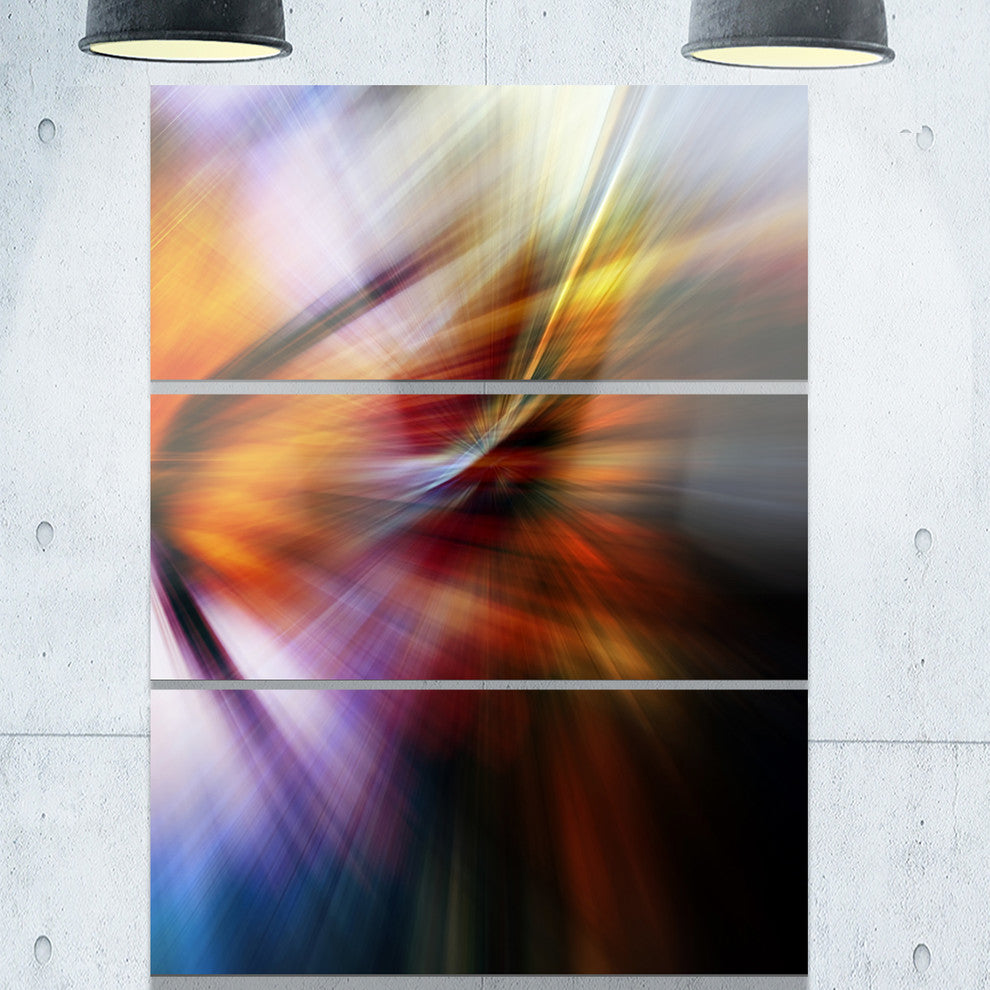 "Red Orange Fusion of Hues" Digital Metal Wall Art, 3 Panels, 28"x36"