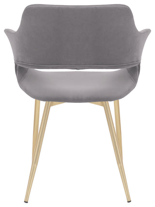 Gigi Grey Velvet Dining Room Chair with Gold Metal Legs - Set of 2