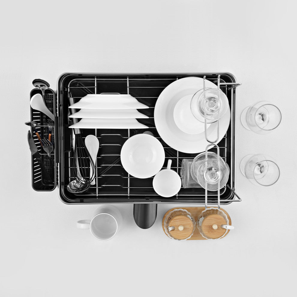 Concerto Fingerprint-Proof Stainless Steel Drying Rack with Wine Glass Holder