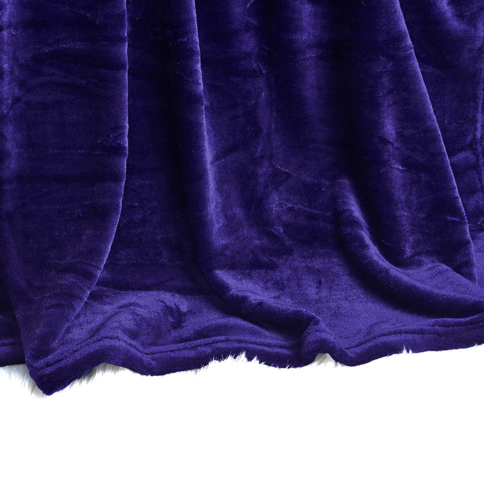 Christmas Solid Flannel Fleece Blanket, Blue, Twin