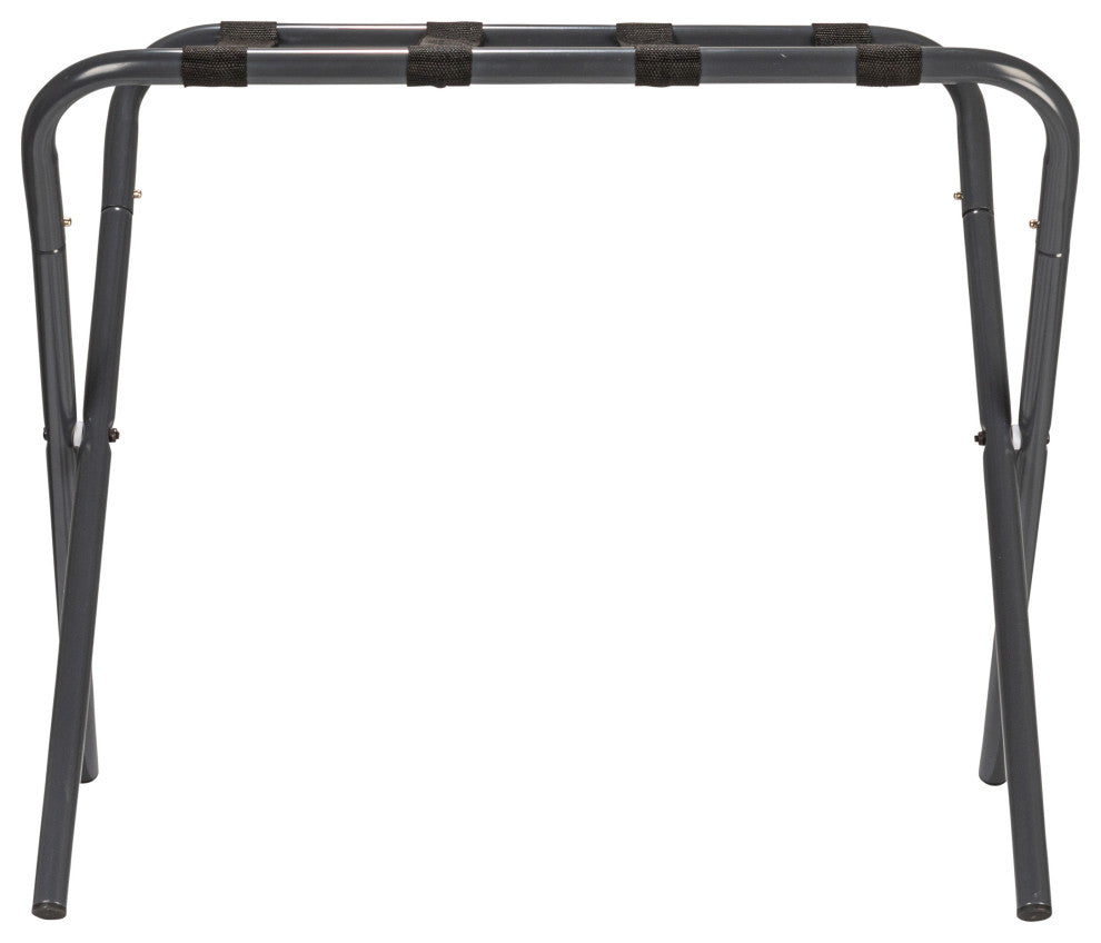 Luggage Rack, Grey Frame with Black Straps