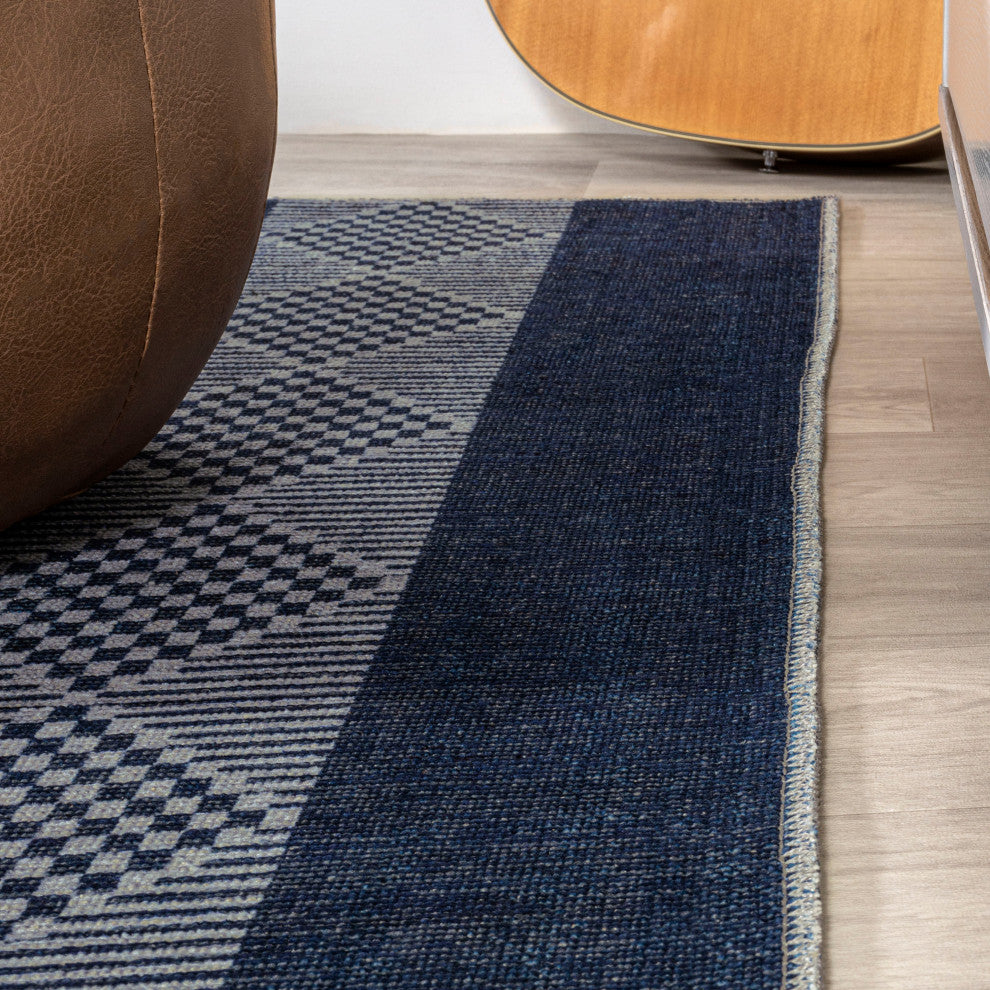 Nautisk Trellis Stripe Machine-Washable Area Rug, 3 X 5