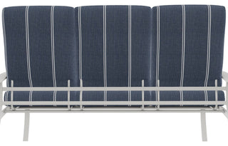 Belle Isle Cushion 3-Seat Outdoor Sofa, Equal Ink/Snow