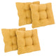 19" Squared Microsuede Tufted Dining Chair Cushion, Set of 4, Lemon