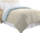 Benzara BM46021 Twin Size Box Quilted Reversible Comforter, Gray and Blue