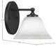 Capri 1-Light Wall Sconce, Matte Black/White Muslin