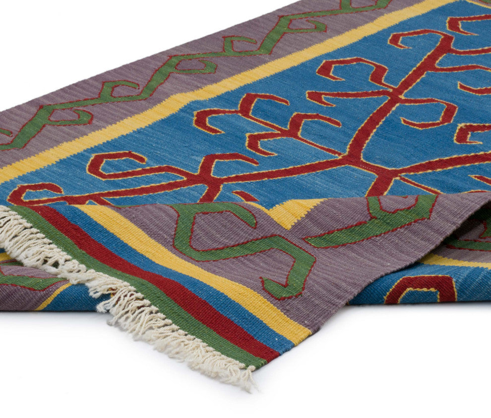 New Handwoven Turkish Kilim Rug 3' 10" x 5' 10", 46 in. x 70 in.