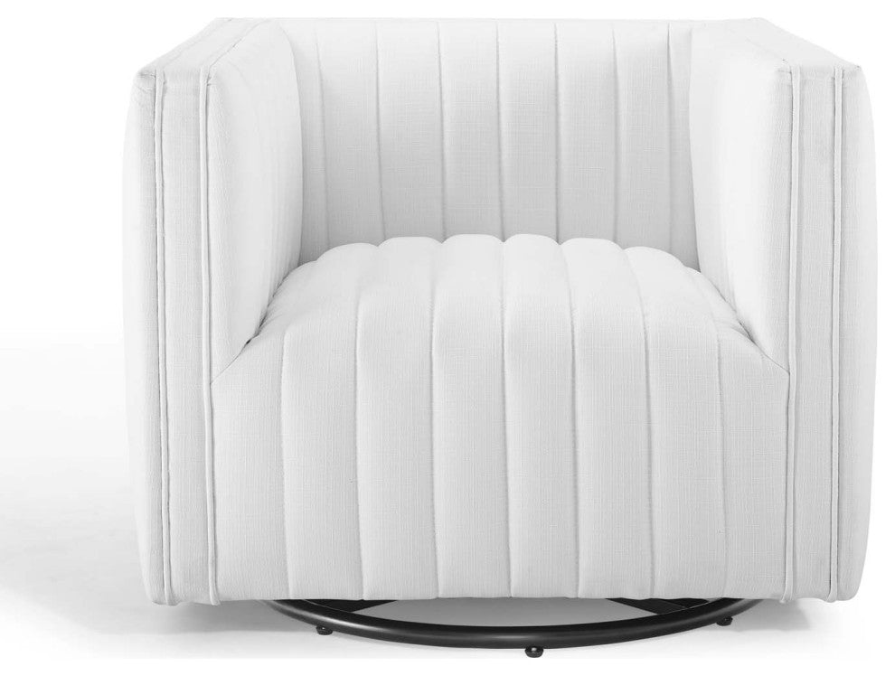 Tufted Armchair Accent Chair, Fabric, White, Modern, Living Lounge Hospitality