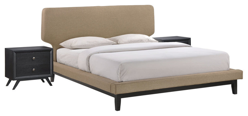 Bethany 3 Piece Queen Bedroom Set, Black Latte