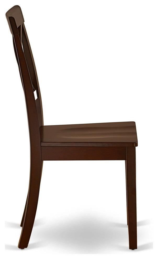 Dining Set 5 Pc- 4 Chairs, Table, Mahogany Finish Solid Wood Structure.