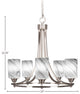 Paramount 5-Light Chandelier, Brushed Nickel, 4" Onyx Swirl Glass