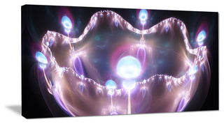 3D Surreal Purple Illustration, Oversized Abstract Canvas Art Print, 60x28