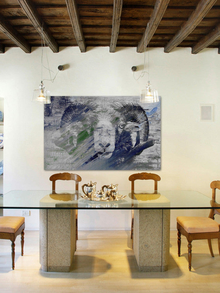 "Ram in Charge" Painting Print on Wrapped Canvas, 36"x24"